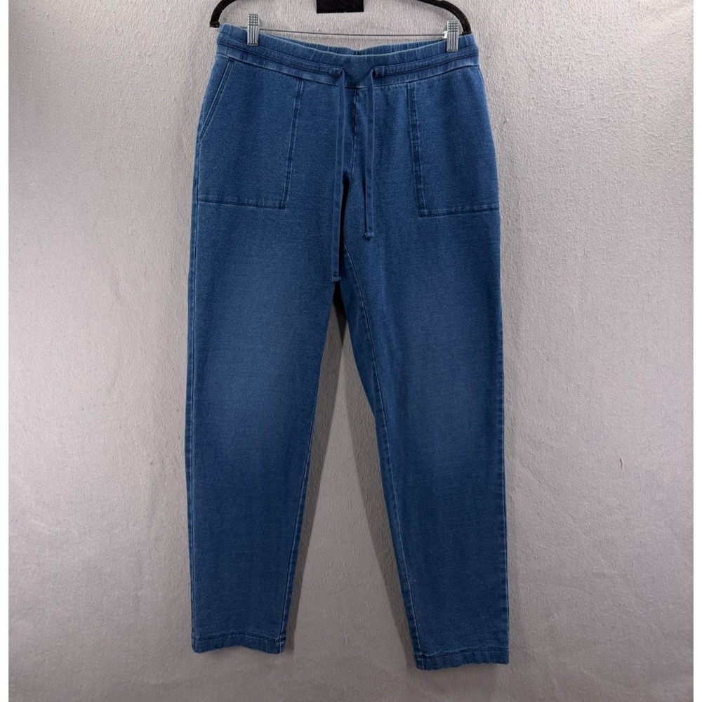 J Jill Pants Womens M Blue Indigo Tapered Stretchy Denim Sun Wash Comfy Coastal